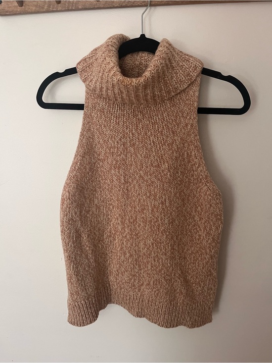 Madewell Sweaters - Madewell Sleeveless Cowl Neck Sweater Vest - Tan